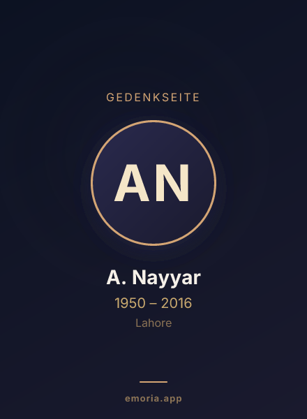 Gedenkportrait von A. Nayyar