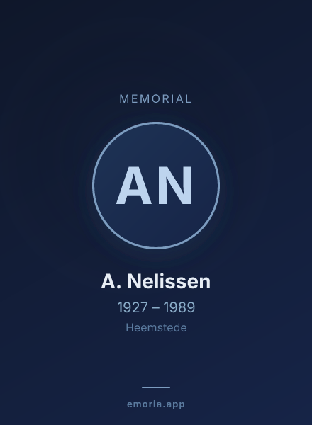 Memorial portrait of A. Nelissen