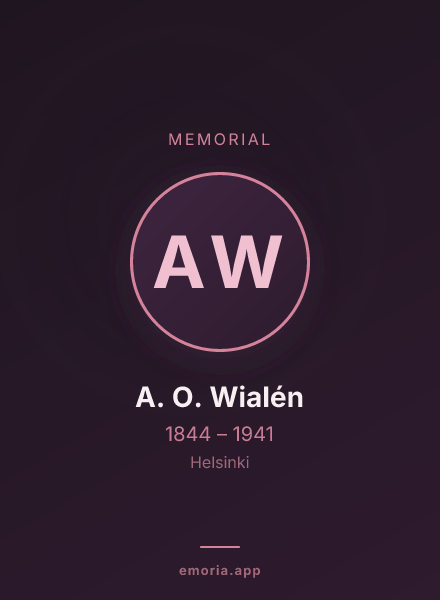 Memorial portrait of A. O. Wialén