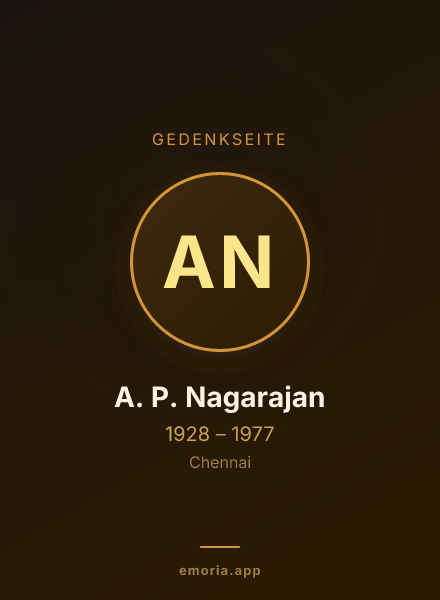 Gedenkportrait von A. P. Nagarajan