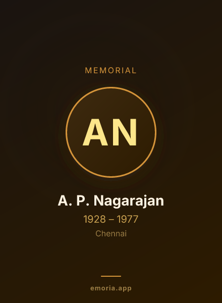 Memorial portrait of A. P. Nagarajan