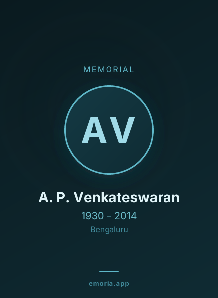Memorial portrait of A. P. Venkateswaran