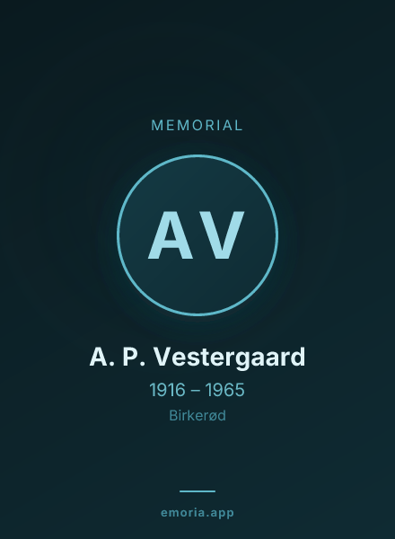 Memorial portrait of A. P. Vestergaard