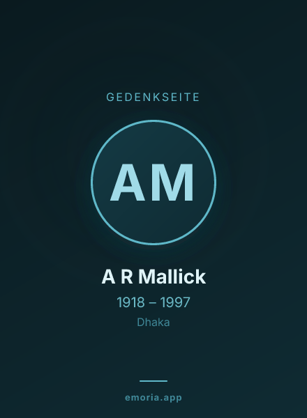 Gedenkportrait von A R Mallick