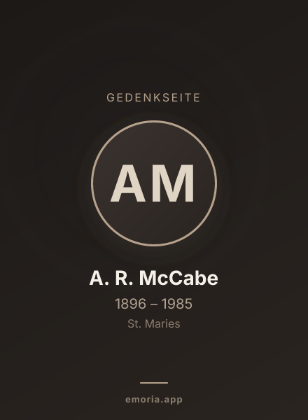 Gedenkportrait von A. R. McCabe