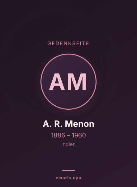 Gedenkportrait von A. R. Menon