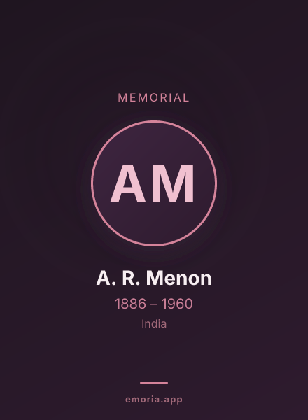 Memorial portrait of A. R. Menon