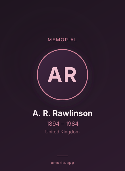 Memorial portrait of A. R. Rawlinson