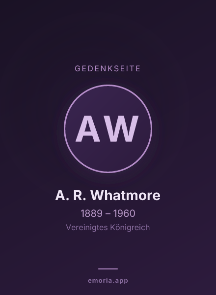 Gedenkportrait von A. R. Whatmore