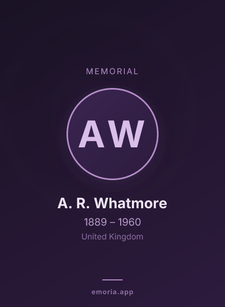 Memorial portrait of A. R. Whatmore