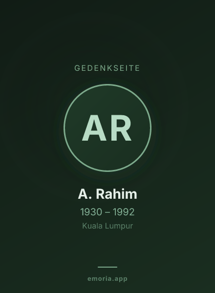 Gedenkportrait von A. Rahim