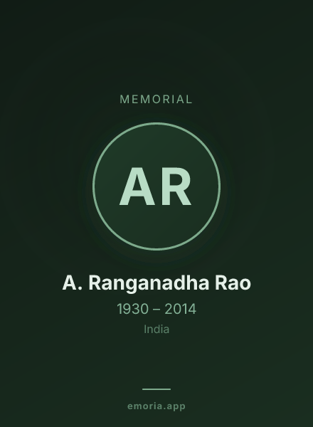 Memorial portrait of A. Ranganadha Rao