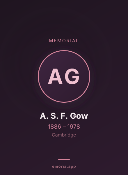 Memorial portrait of A. S. F. Gow