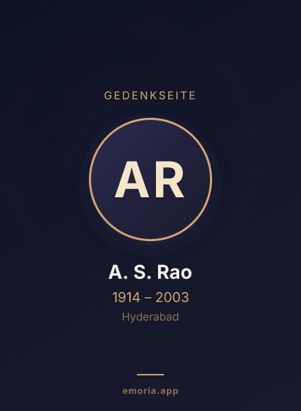 Gedenkportrait von A. S. Rao