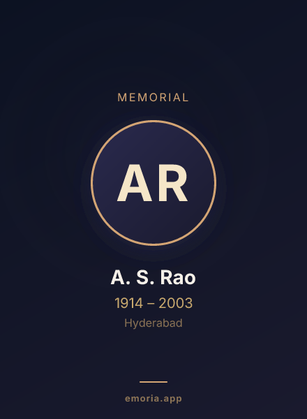 Memorial portrait of A. S. Rao