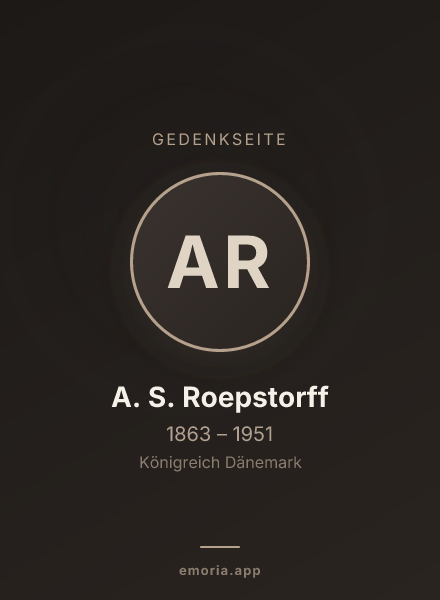 Gedenkportrait von A. S. Roepstorff