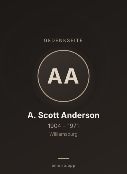 Gedenkportrait von A. Scott Anderson