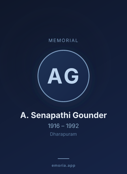 Memorial portrait of A. Senapathi Gounder