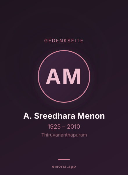 Gedenkportrait von A. Sreedhara Menon