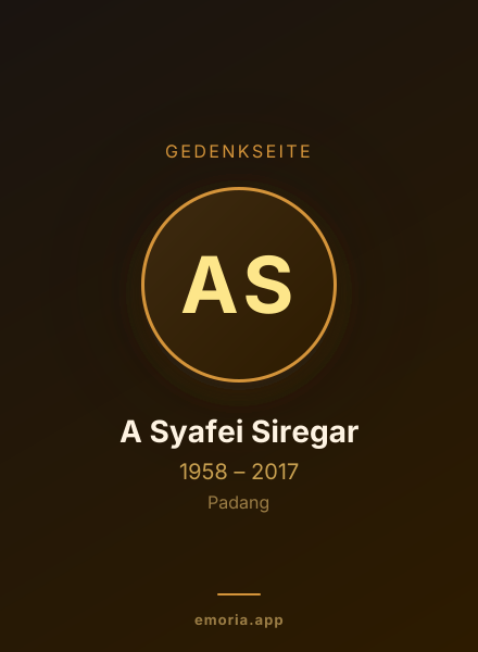 Gedenkportrait von A Syafei Siregar