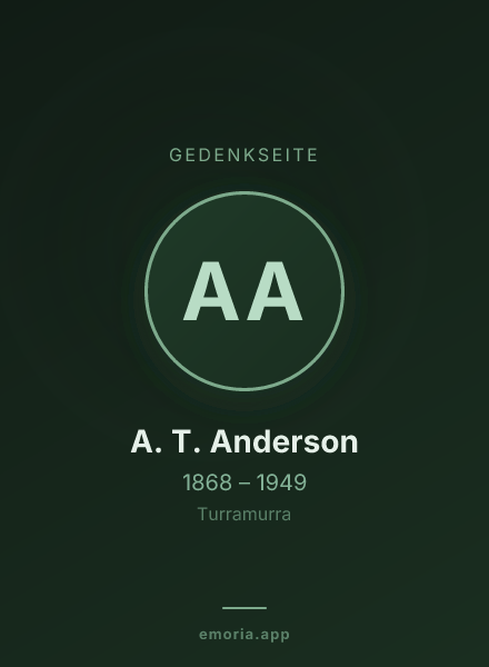 Gedenkportrait von A. T. Anderson