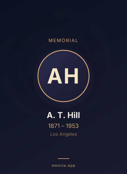 Memorial portrait of A. T. Hill