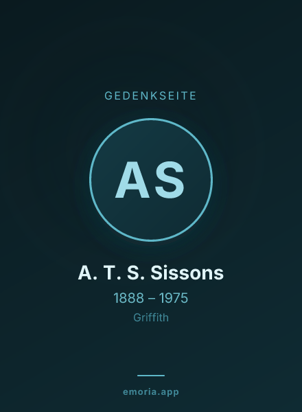 Gedenkportrait von A. T. S. Sissons
