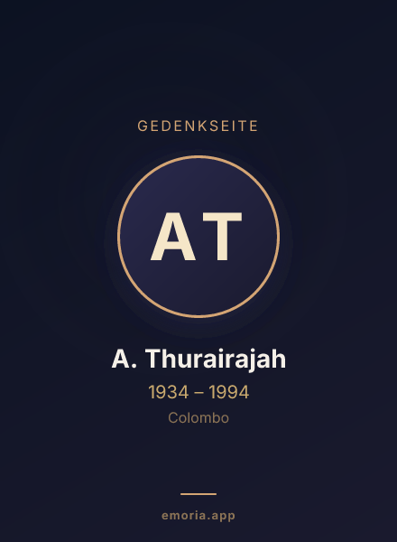 Gedenkportrait von A. Thurairajah