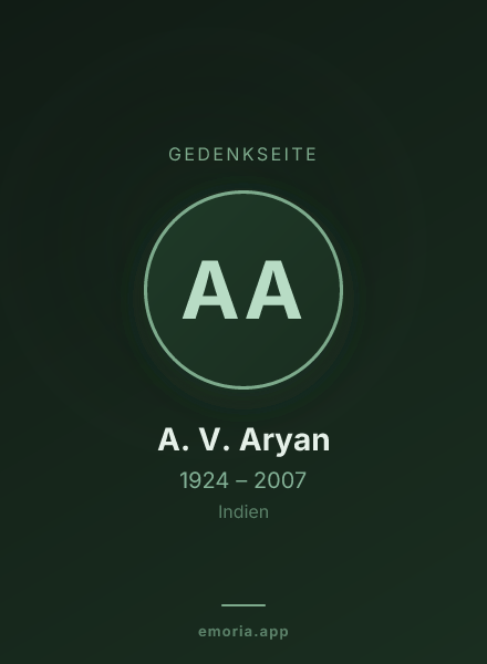 Gedenkportrait von A. V. Aryan