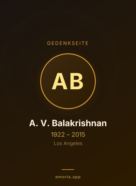 Gedenkportrait von A. V. Balakrishnan