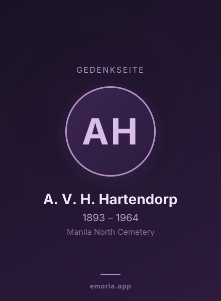 Gedenkportrait von A. V. H. Hartendorp
