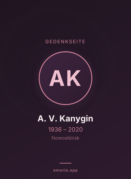 Gedenkportrait von A. V. Kanygin