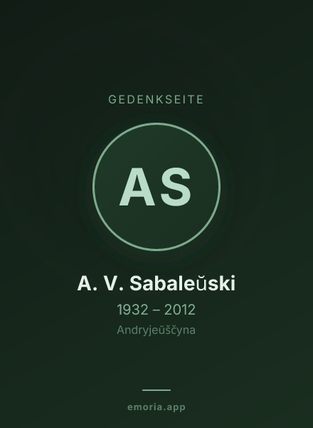 Gedenkportrait von A. V. Sabaleŭski
