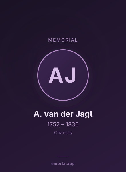 Memorial portrait of A. van der Jagt