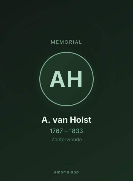Memorial portrait of A. van Holst