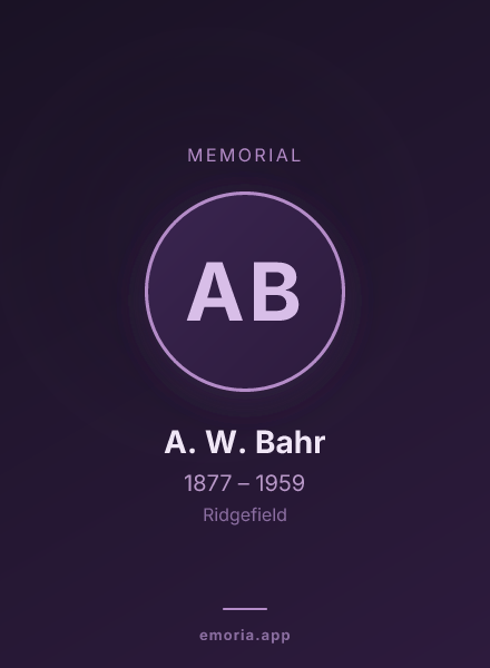 Memorial portrait of A. W. Bahr