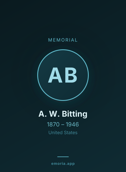 Memorial portrait of A. W. Bitting