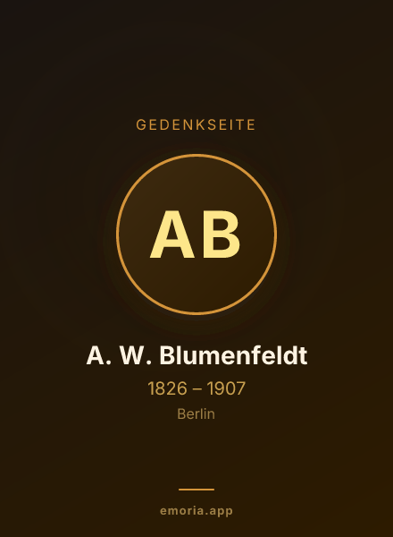 Gedenkportrait von A. W. Blumenfeldt