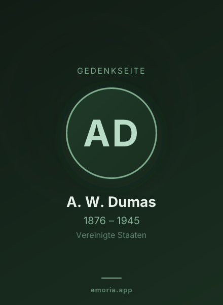 Gedenkportrait von A. W. Dumas