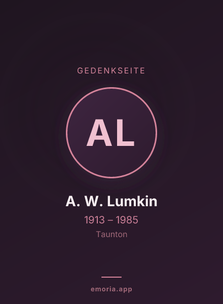Gedenkportrait von A. W. Lumkin