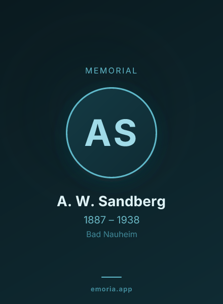 Memorial portrait of A. W. Sandberg