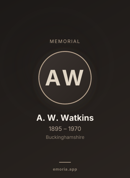 Memorial portrait of A. W. Watkins