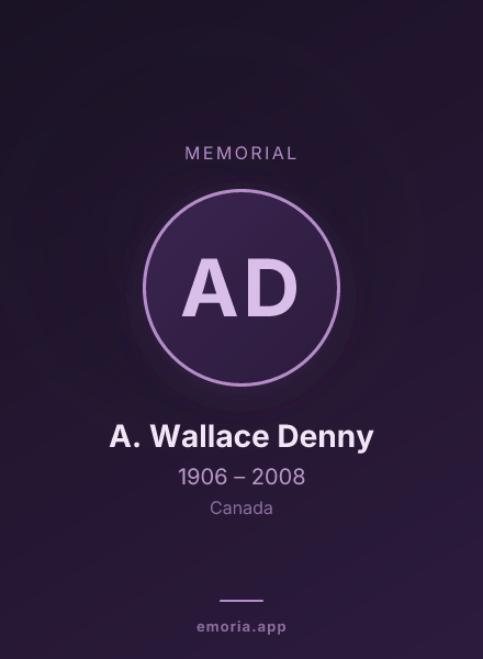 Memorial portrait of A. Wallace Denny