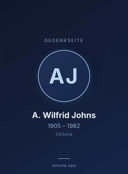 Gedenkportrait von A. Wilfrid Johns