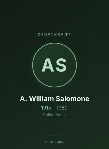 Gedenkportrait von A. William Salomone