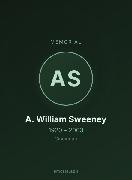 Memorial portrait of A. William Sweeney