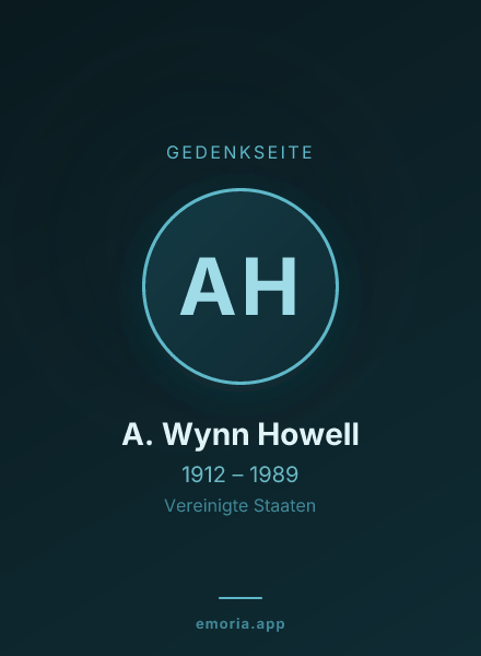 Gedenkportrait von A. Wynn Howell
