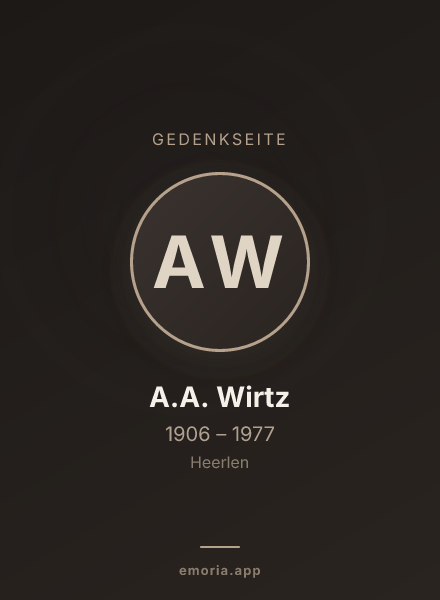 Gedenkportrait von A.A. Wirtz