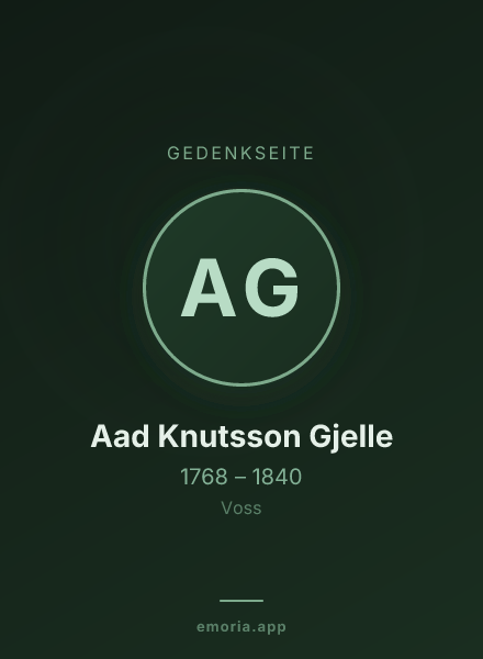 Gedenkportrait von Aad Knutsson Gjelle
