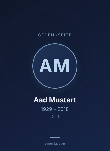 Gedenkportrait von Aad Mustert